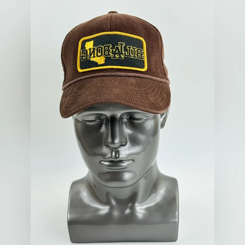 California Billabong Reverse Letters, Corduroy Cap, Adjustable Strap, (OSFM)